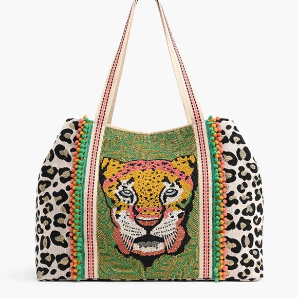A&B Limited Edition Handbags - American & Beyond | Beaded Leopard 🐆 Tote Bag